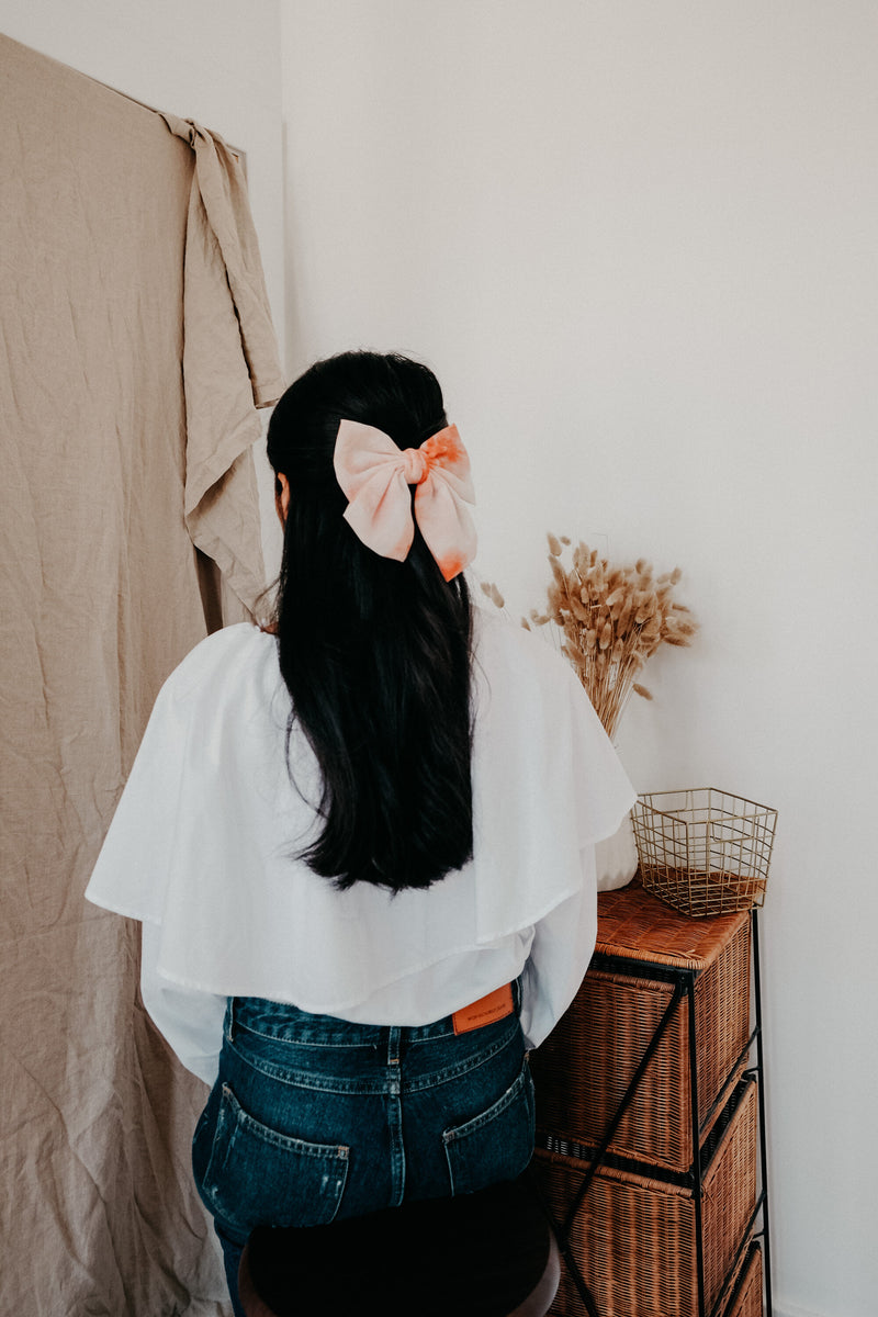 Caro Red Pastel Tie Dye Hair Bow