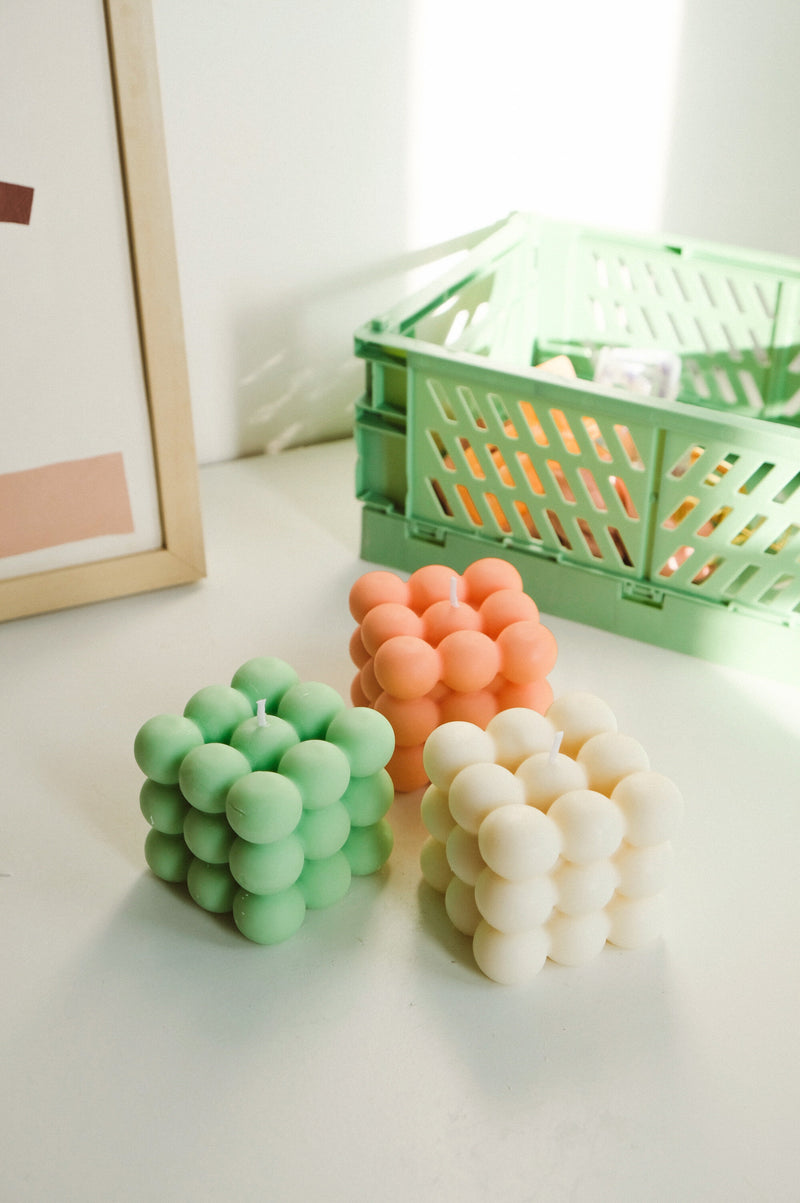 White Vegan Soy Bubble Candle