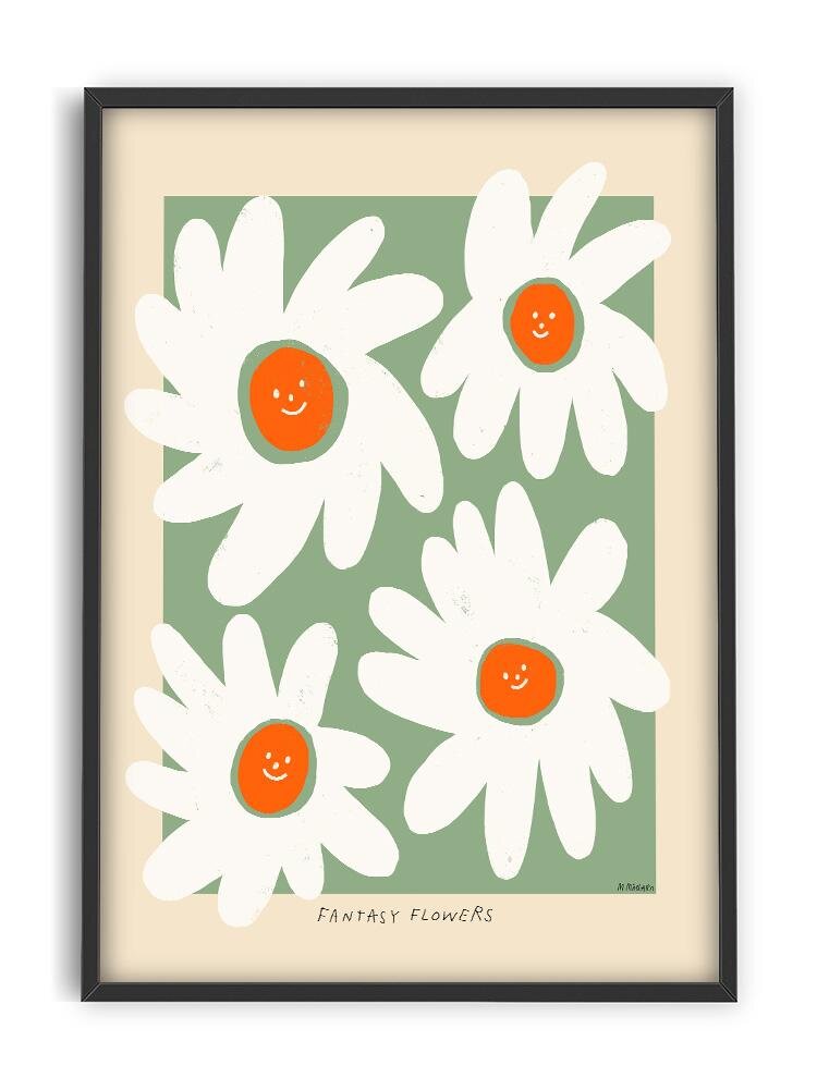 Smile Sunflowers Florals 50cm x 70cm Artwork Poster