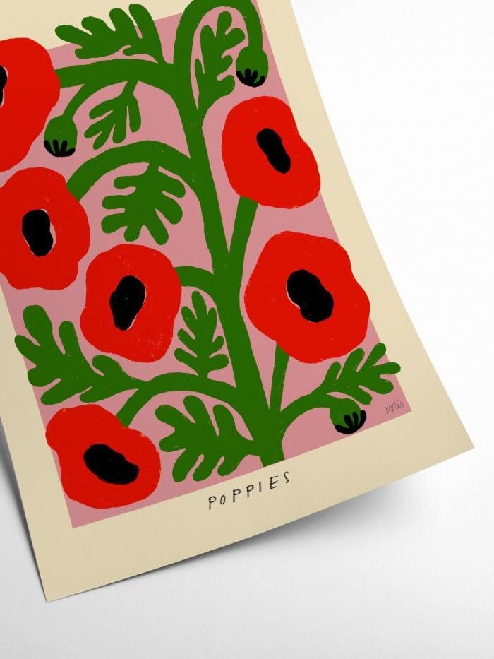 Poppies Print  50cm x 70cm Artwork Poster