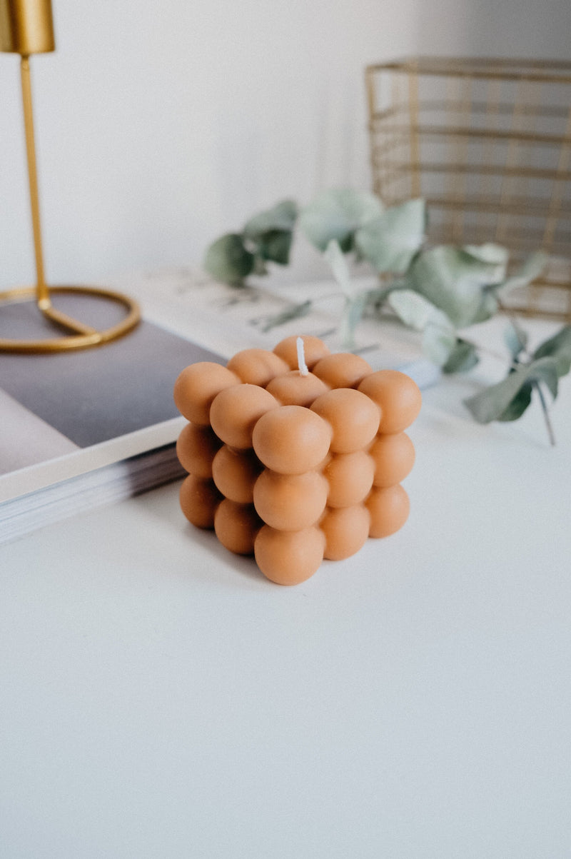 Pack of 2 Nude and Teddy Brown Bubble Soy Wax Candle - also sold individually