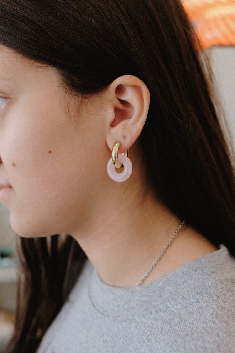 Liv Acetate Donut Gold Hoop Earrings