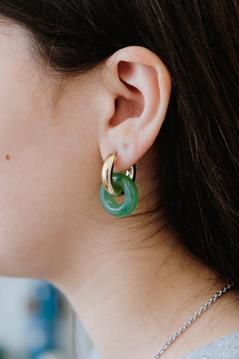 Liv Acetate Donut Gold Hoop Earrings