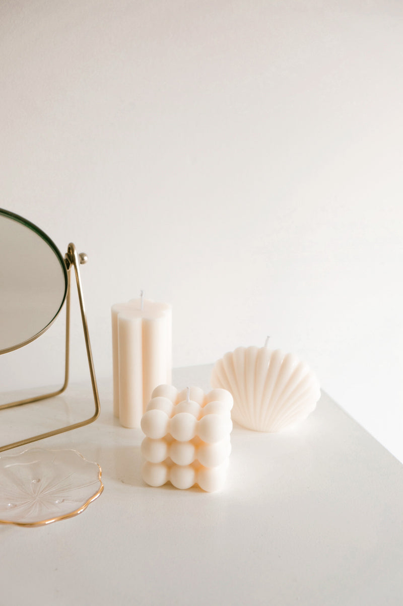 White Vegan Soy Bubble Candle