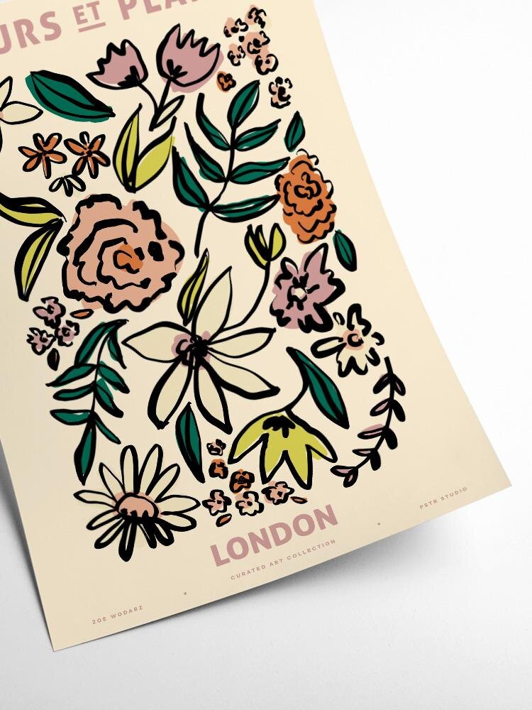 Fleurs Et Plantes London Artwork Print 50cm x 70cm