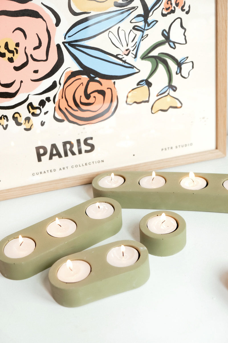 Nava Handmade Forest Green Tealight Candle Holders