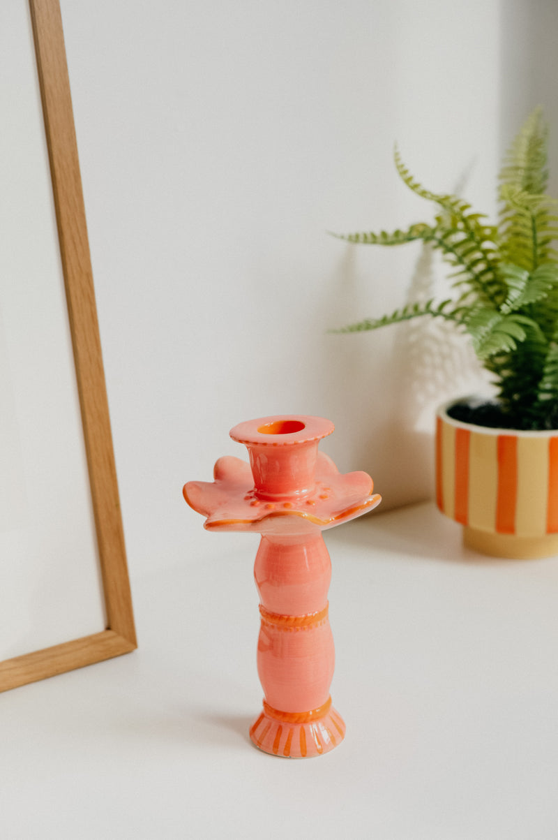 Posy Orange Candle Holder