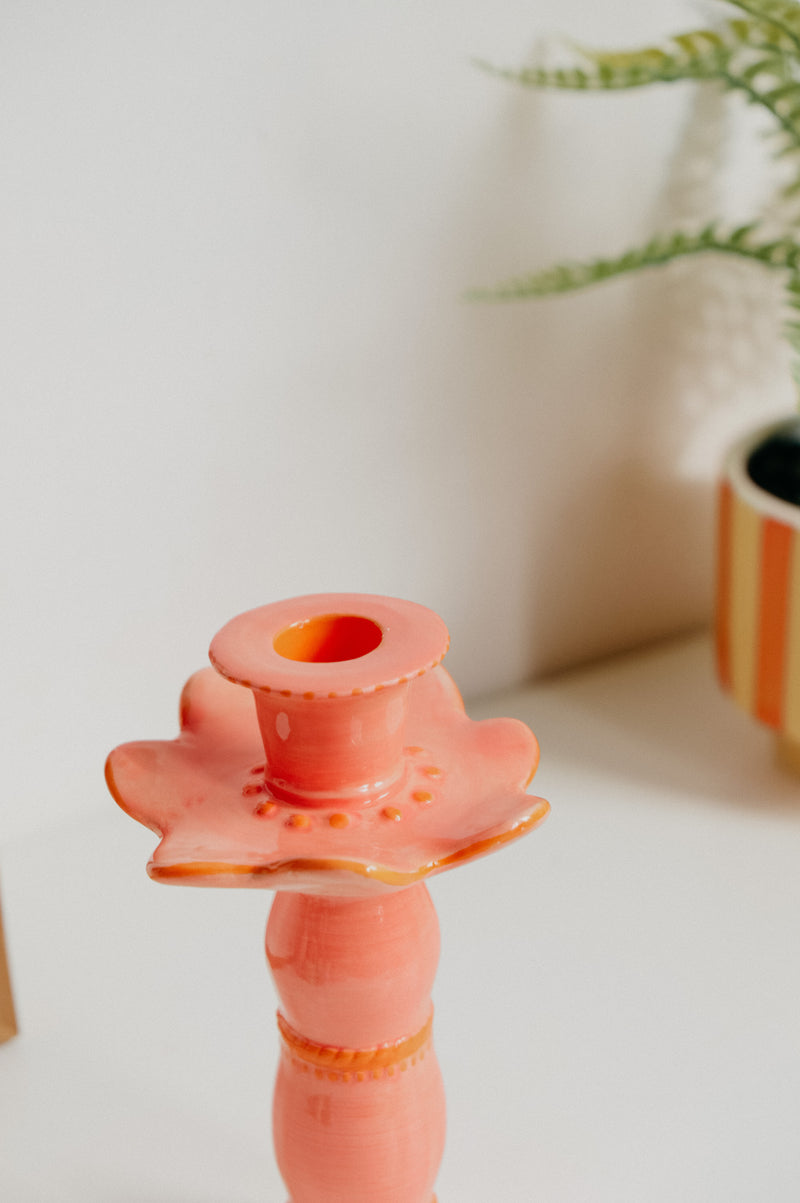Posy Orange Candle Holder