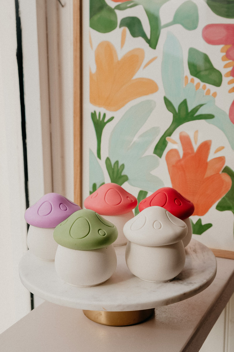 Handmade Mushroom Candle Jar