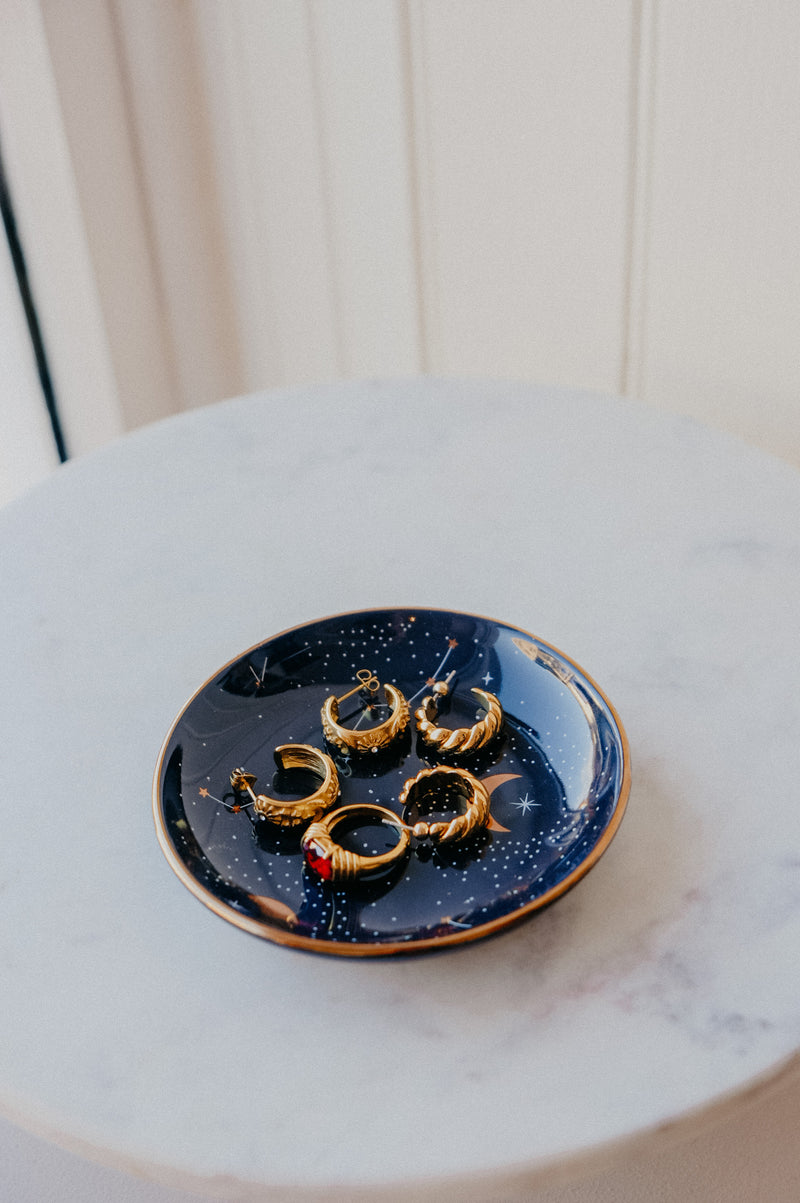 Juni Celestial Blue Moon and Star Trinket Jewellery Dish
