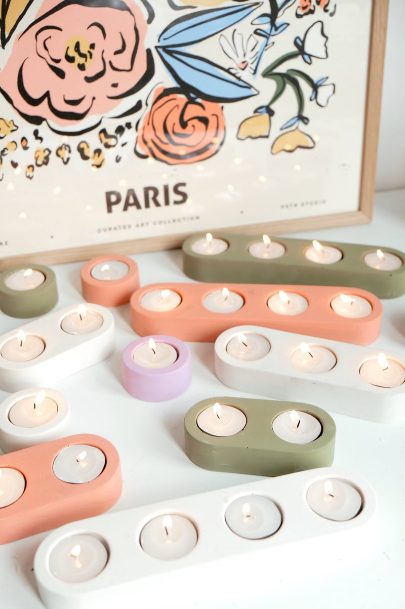 Nava Handmade Stone Tealight Candle Holders