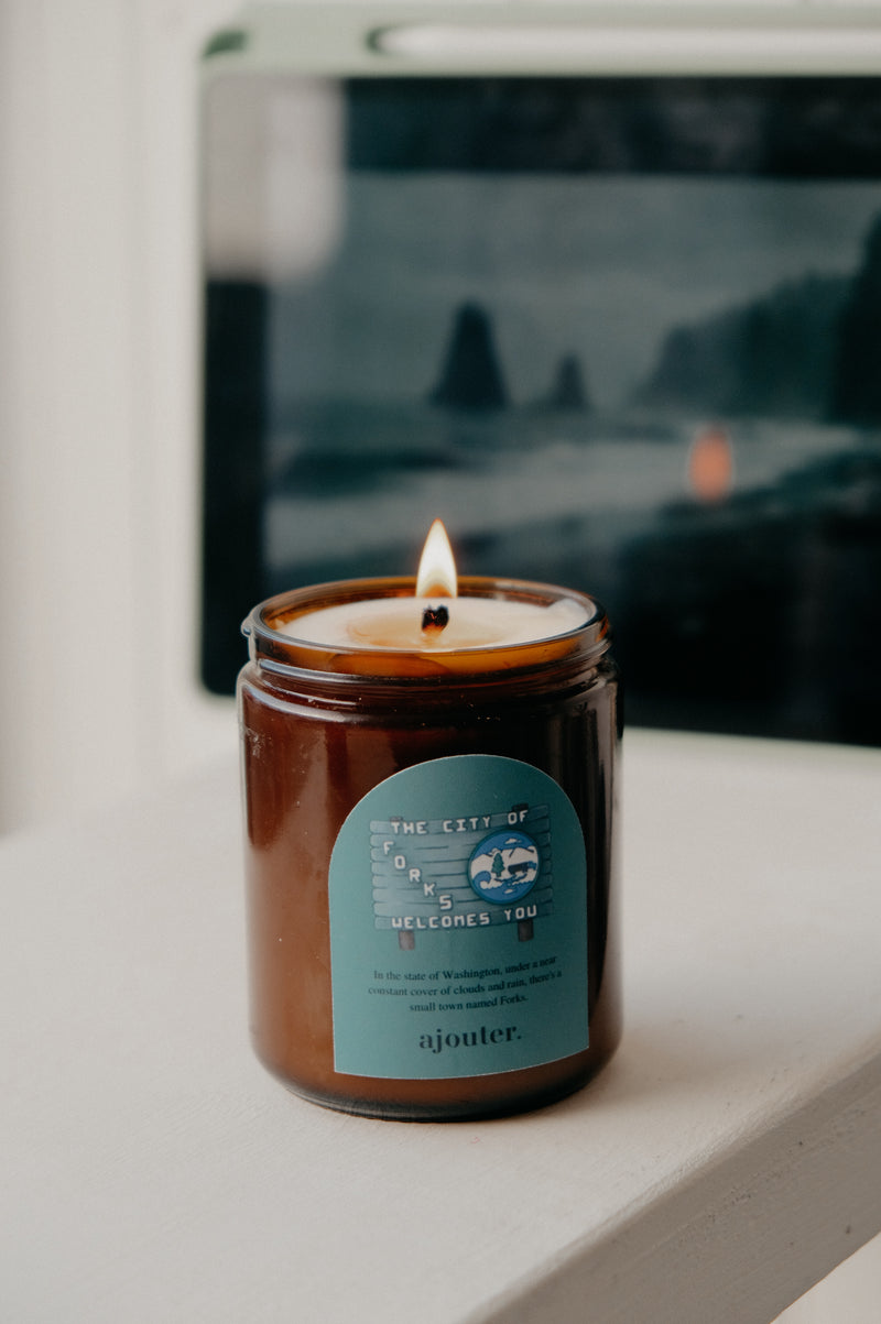 Forks Twilight Halloween Autumn Candle