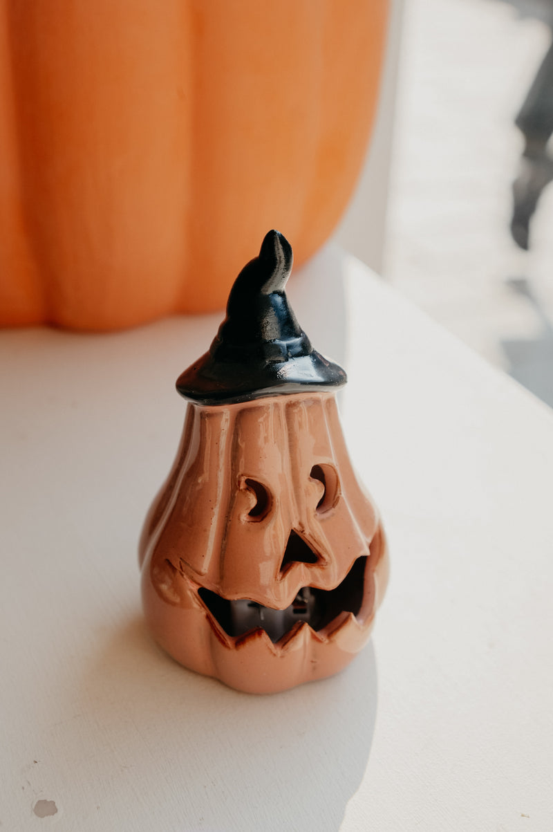 Harriet LED Light Halloweentown Terracotta Pumpkin