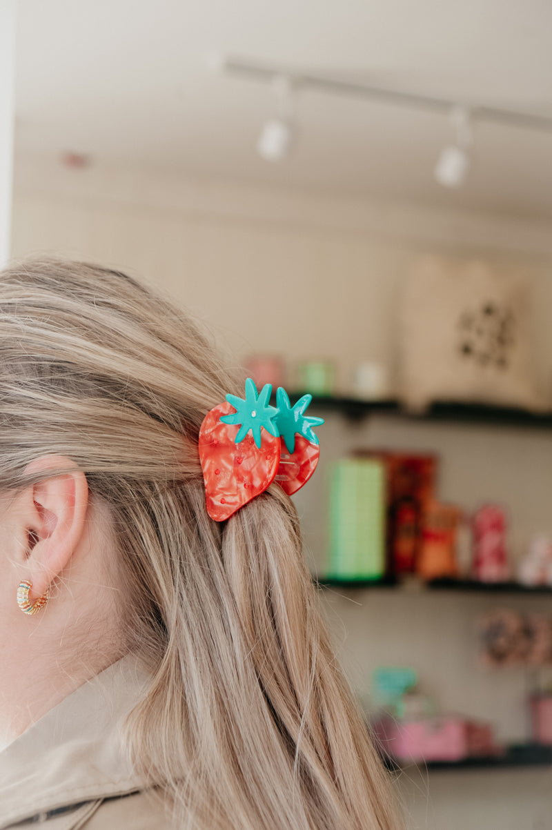 Beckie Red Strawberry Diamantes Hair Claw Clip