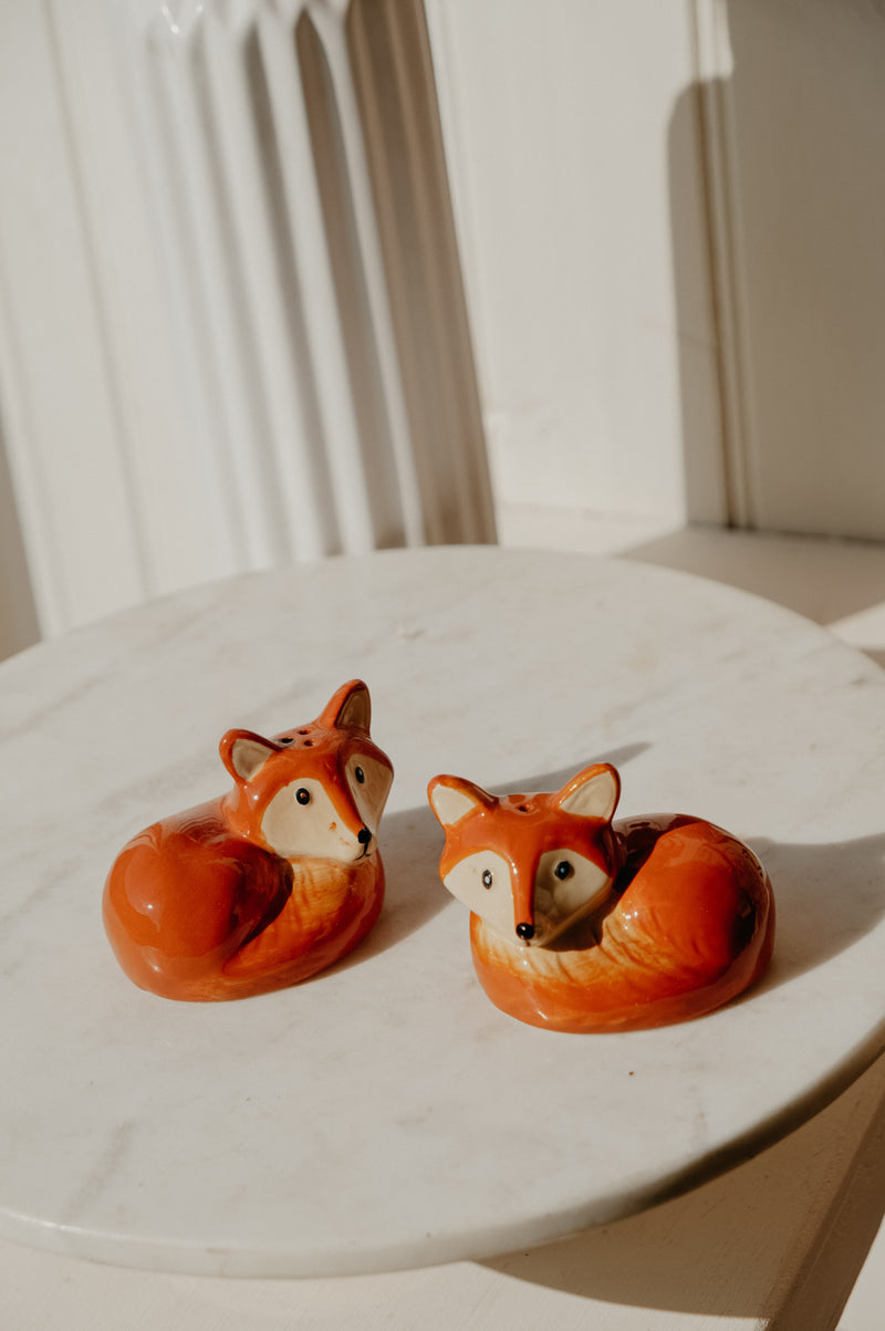 Fox Cottagecore Salt and Pepper Shakers