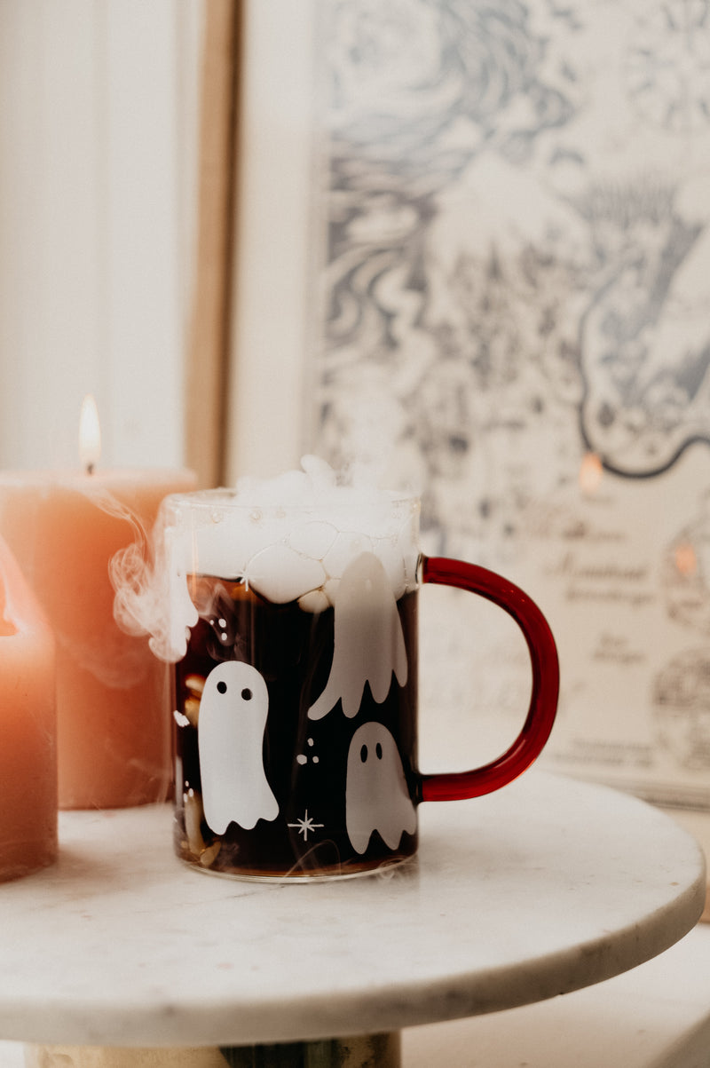 Ghost Amber Glass Halloween Autumn Mug