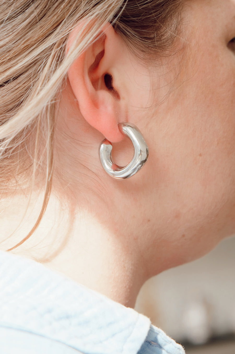 【両耳売り】Born From Rock silver fossil hoop 両耳売り】Born From Rock silver fossil hoop
