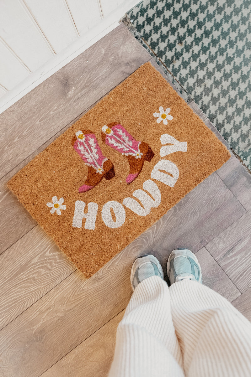 Howdy Cowboy Boot Doormat