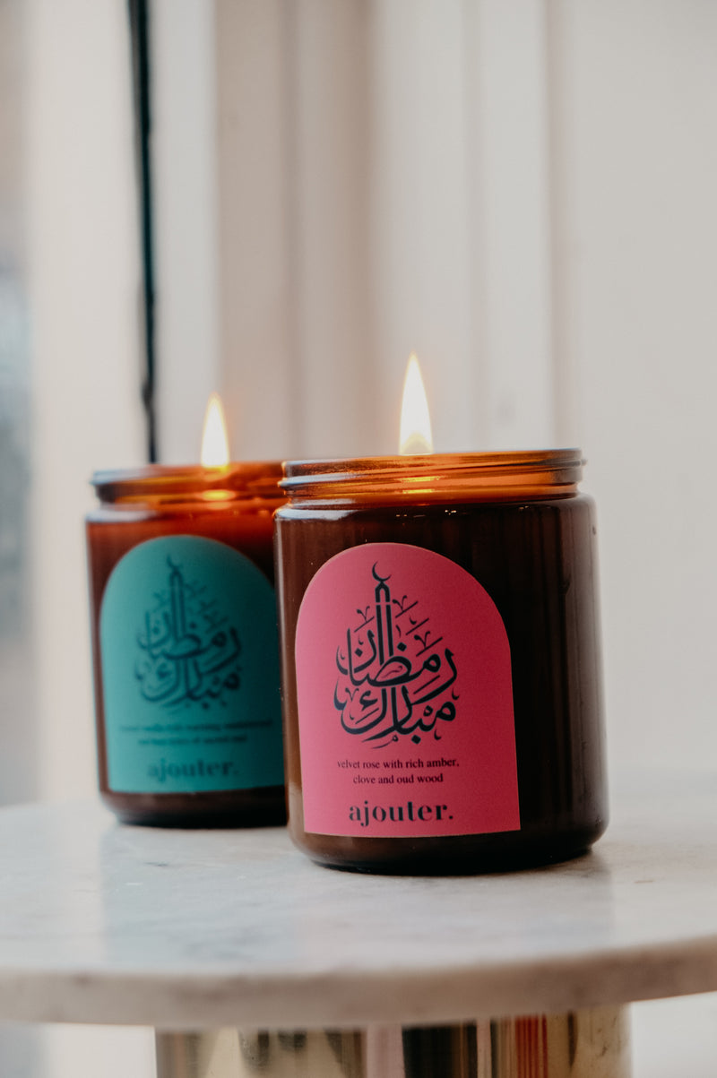 Ramadan Mubarak Soy Wax Candle - 2 scent options
