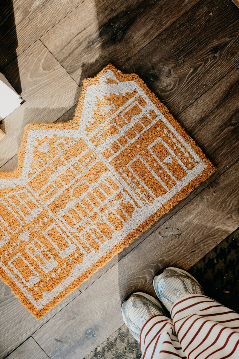 Gingerbread Townhouse Festive Christmas Door Mat