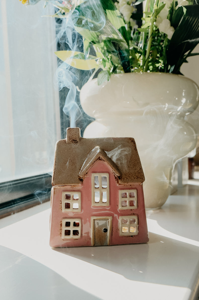 Cottage House Pink Incense Burner