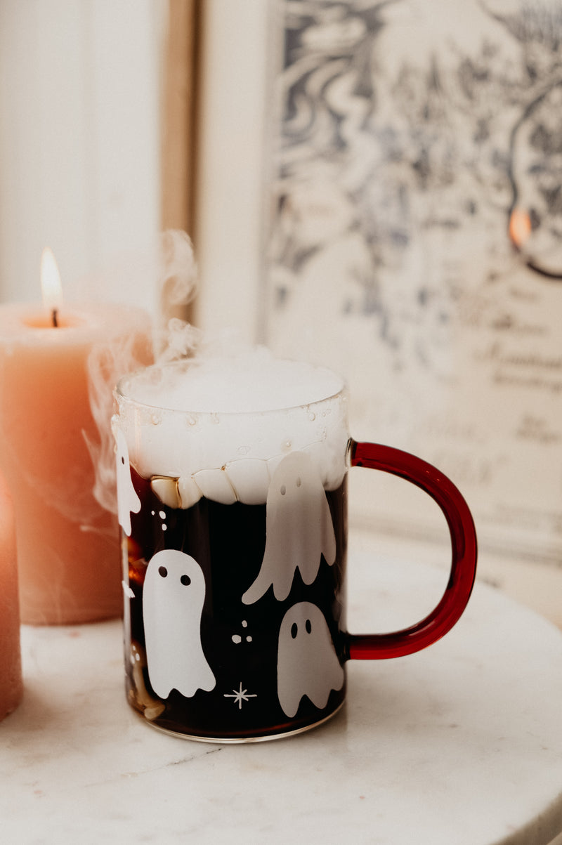 Ghost Amber Glass Halloween Autumn Mug