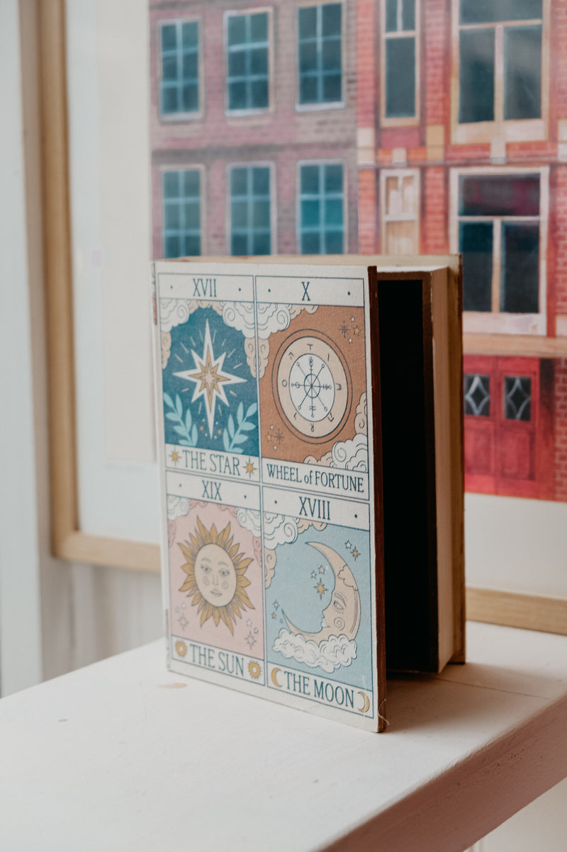 Vintage Style Pastel Tarot Card Storage Book Decor