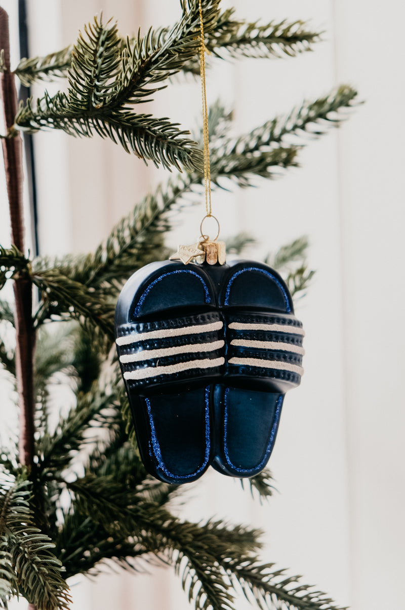 Max Navy Slider Flip-Flops  Glitter Glass Christmas Tree Bauble