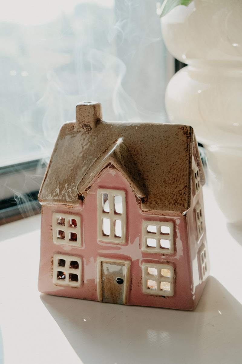 Cottage House Pink Incense Burner