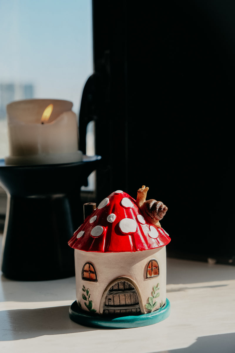 Snail Mushroom Cottagecore House Incense Cone