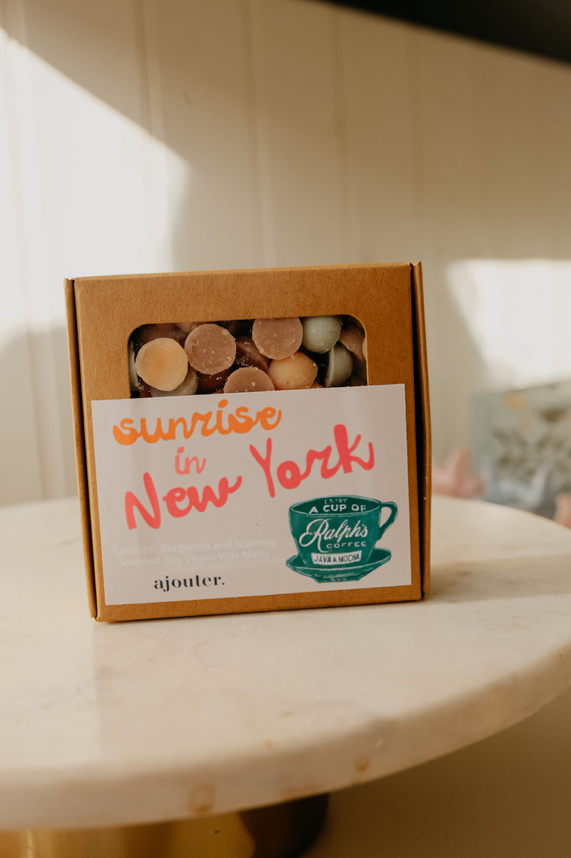 Sunrise in New York Leather and Bergamot Shimmer Wax Melts