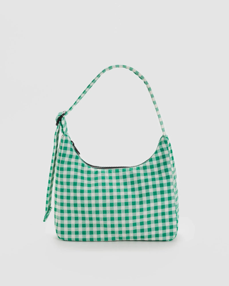 Green Gingham Checkered Shoulder Bag
