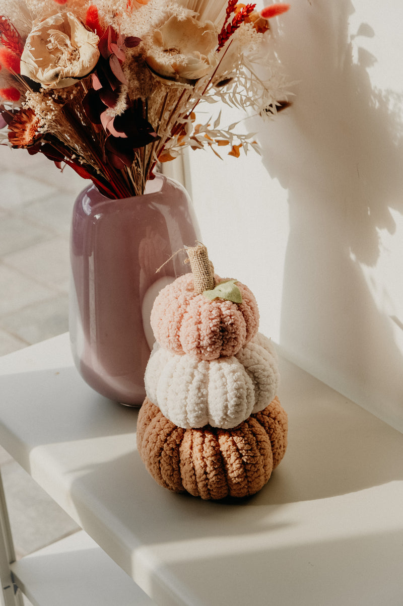 Pastel Stacked Sherpa Pumpkins