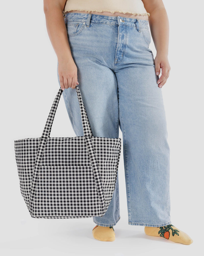 Black and White Checkered Cloud Tote Bag