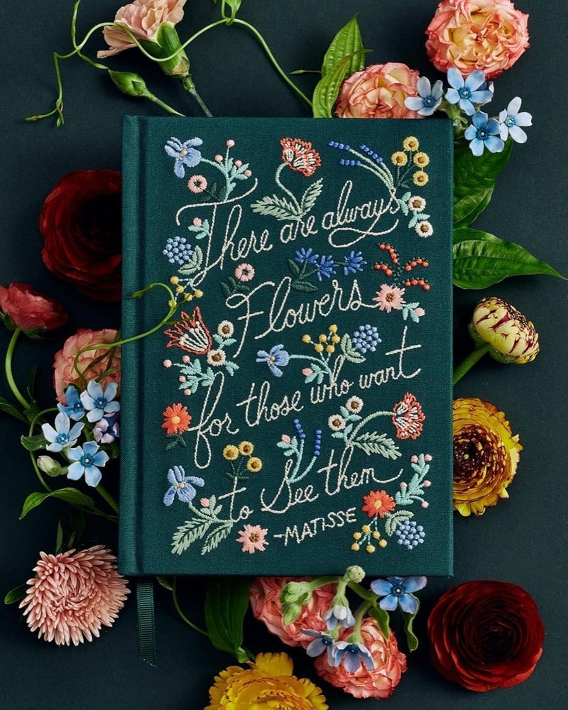 Floral Embroidered Journal Diary Book