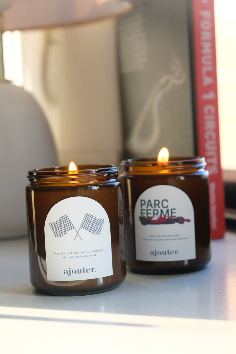 F1 Formula 1 Parc Ferme Candle - custom team options