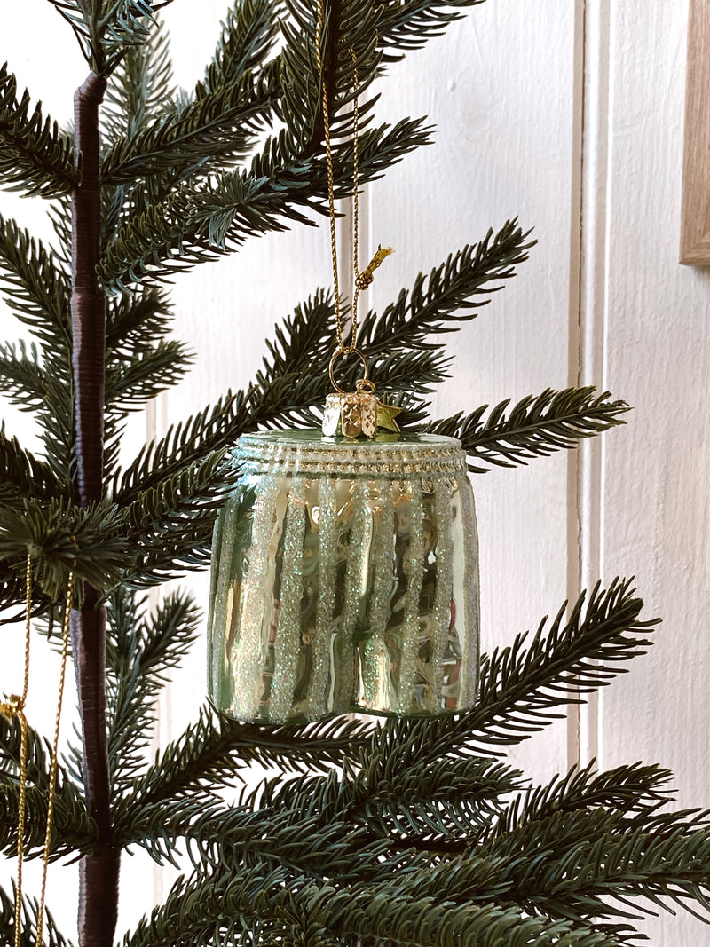 Harris Sage Green Glitter Boxer Short Christmas Tree Bauble Ornament