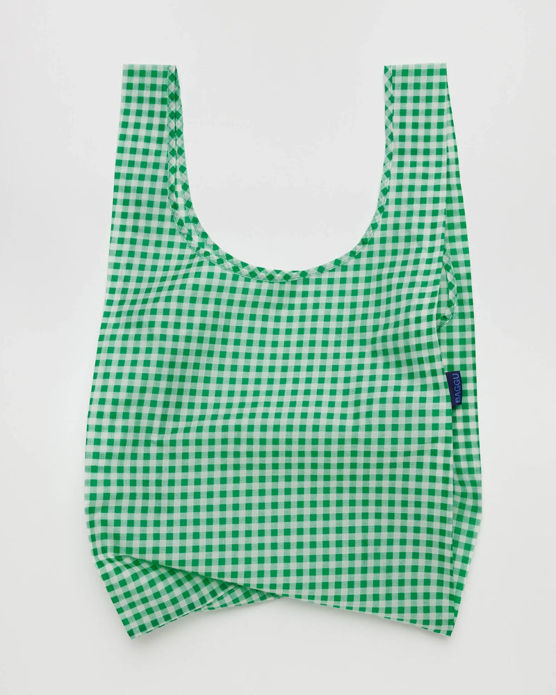 Green Gingham Reusable Shopper Bag