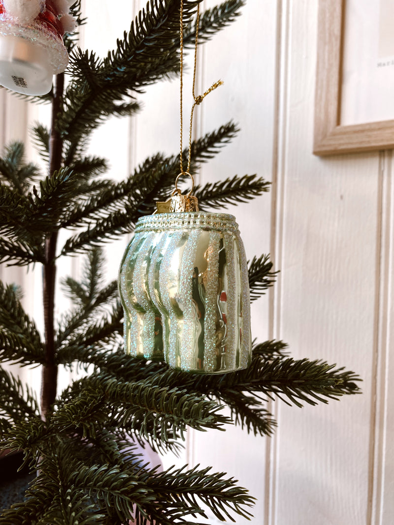 Harris Sage Green Glitter Boxer Short Christmas Tree Bauble Ornament
