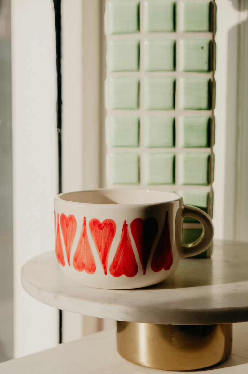 Clare Love Heart Cappuccino Ceramic Coffee Mug