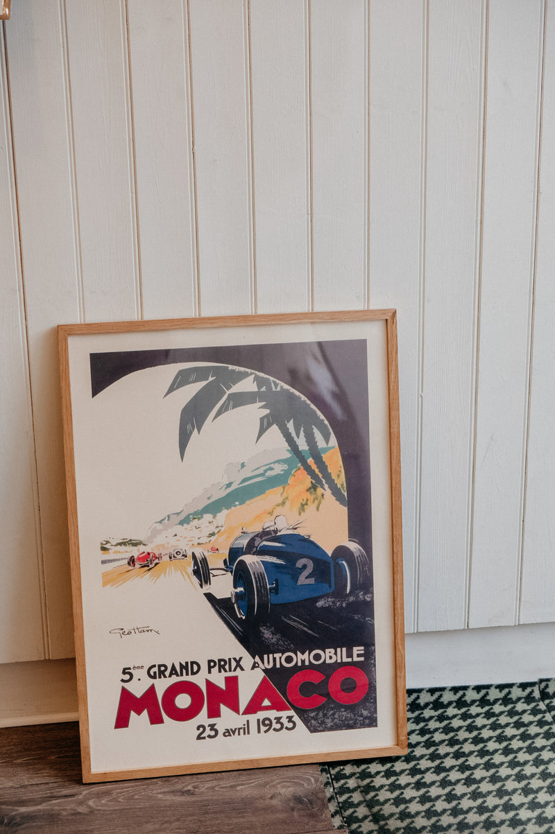 Monaco F1 Grand Prix Retro Print 50cm x 70cm