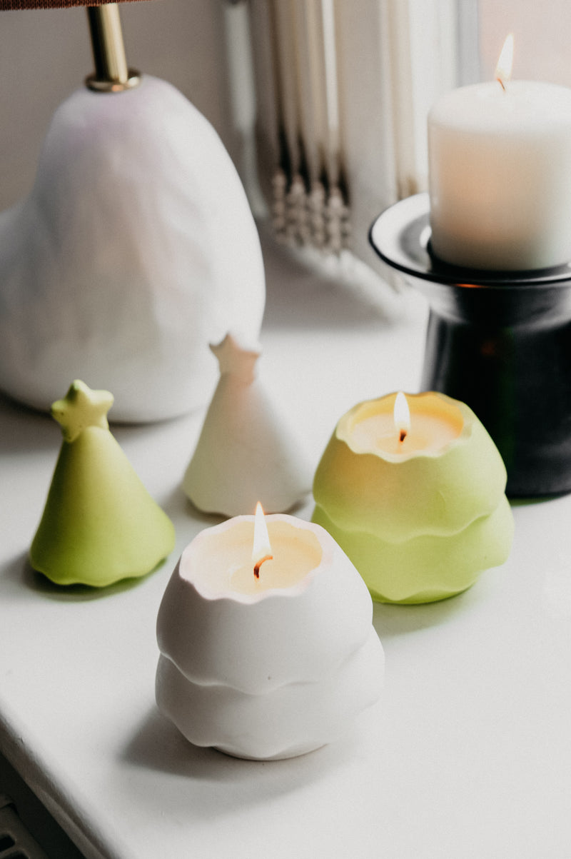 Christmas Tree Concrete Soy Wax Scented Candle