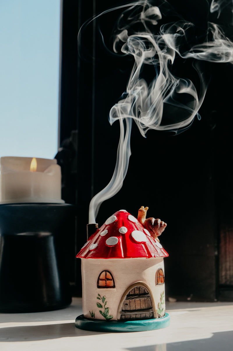 Snail Mushroom Cottagecore House Incense Cone