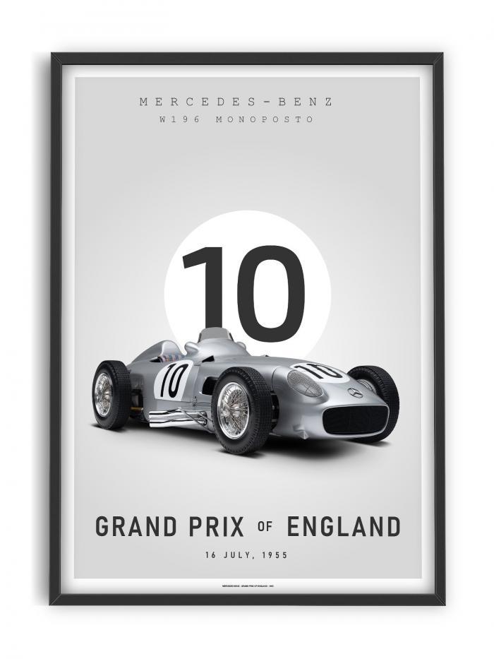 Mercedes Classic F1 Grand Prix Print 50cm x 70cm