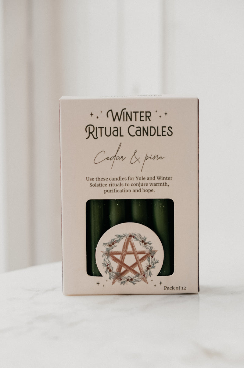 Winter Cedar and Pine Ritual Candles