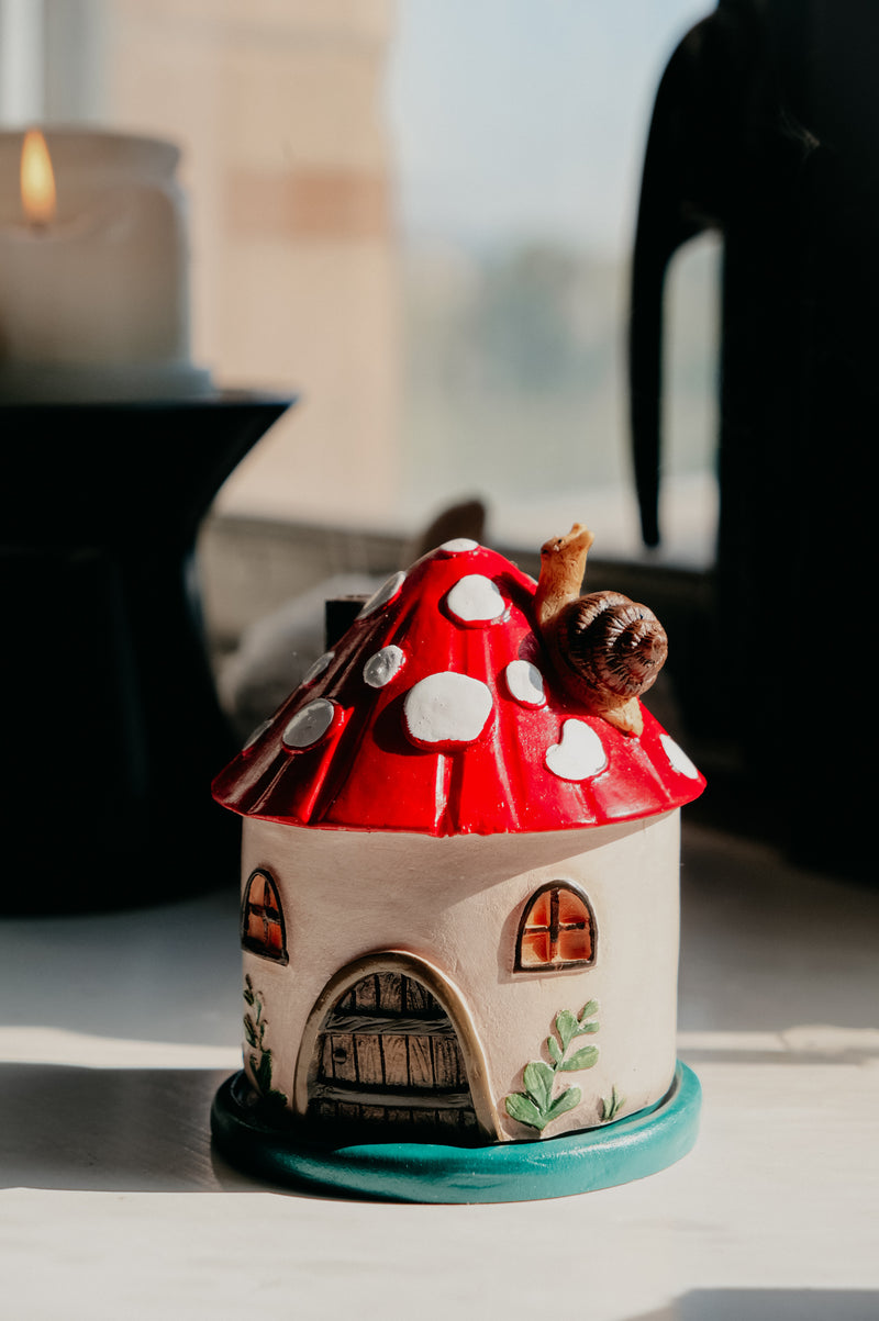 Snail Mushroom Cottagecore House Incense Cone