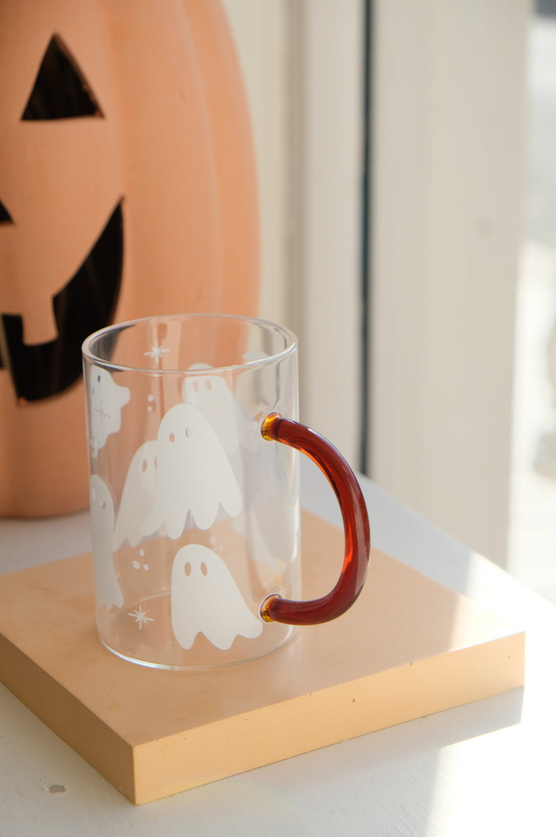 Ghost Amber Glass Halloween Autumn Mug