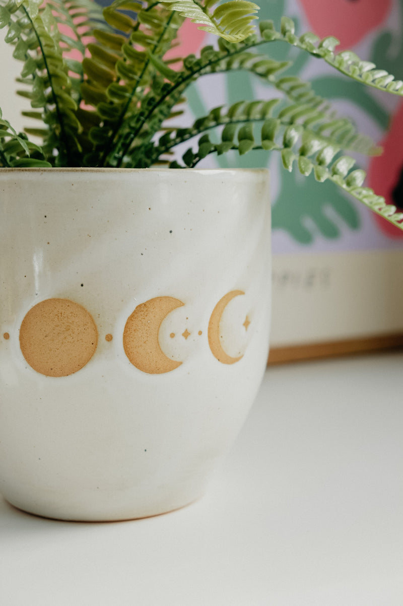 Moon Phase Celestial Ceramic Plant Pot