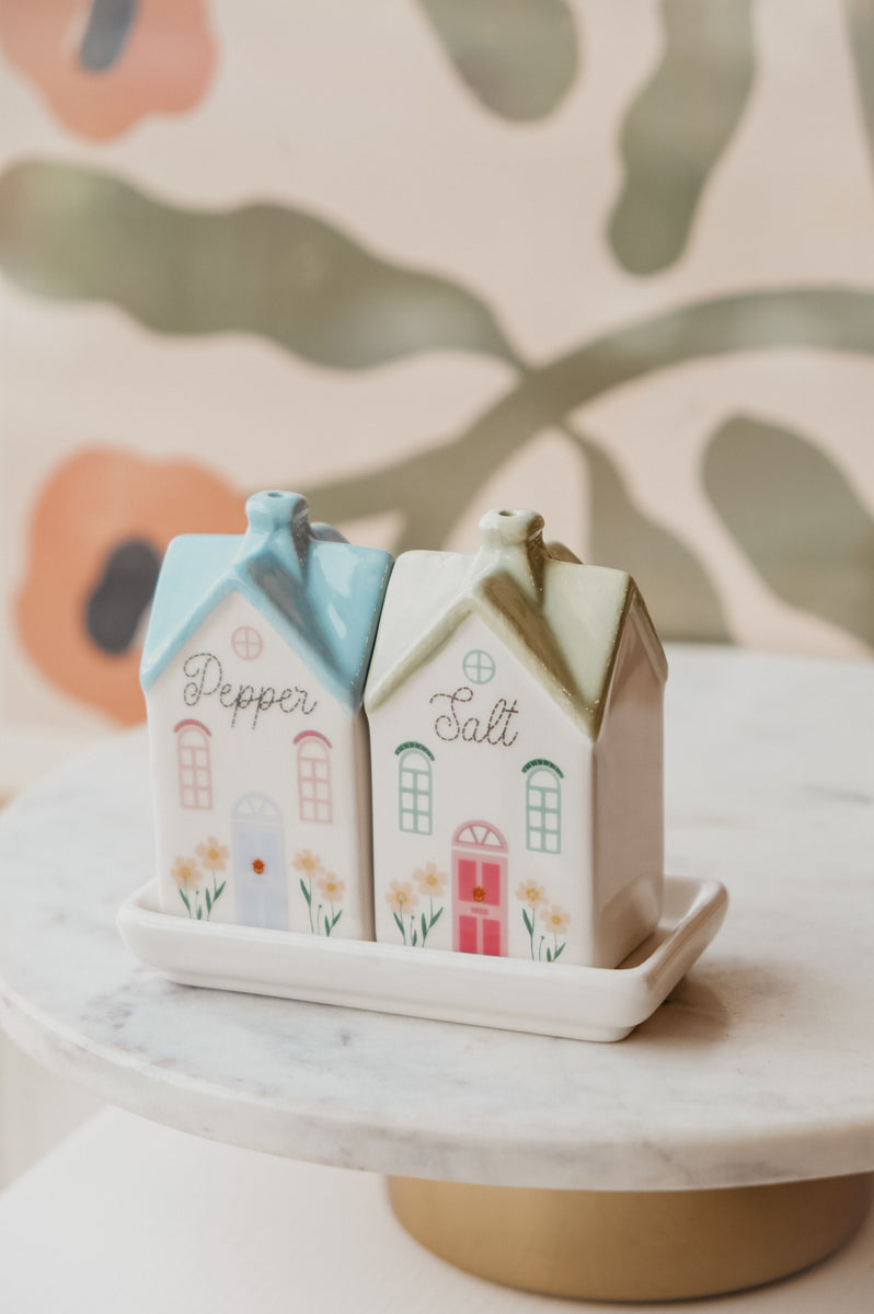 Cottagecore Pastel House Salt and Pepper Shakers