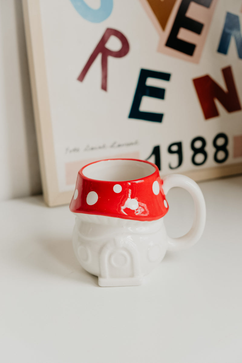 Mushroom House Ceramic Coffee Mug